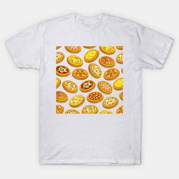Pizza Seamless Pattern. Italian Cuisine Background T-Shirt by JAG2B